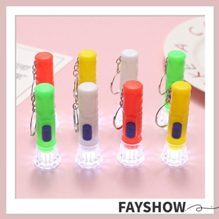 Fay พวงกุญแจไฟฉาย LED พลาสติก ขนาดเล็ก แบบพกพา ทนทาน สุ่มสี สําหรับเด็ก 10 ชิ้น