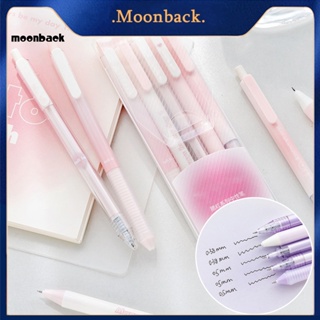 &lt;moonback&gt; ปากกาเซ็นชื่อ พลาสติก สีแคนดี้ พร้อมคลิปหนีบ สําหรับนักเรียน สํานักงาน 5 ชิ้น ต่อกล่อง