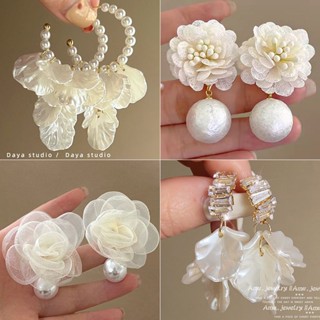 New earrings 2023 super hot tassel pendant feeling super fairy bride petals online celebrities popular summer Mori earrings