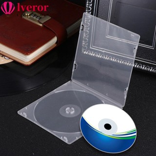 Lveror กล่องเก็บแผ่น CD DVD แบบใส ทรงสี่เหลี่ยม แบบบาง ติดตั้งได้ 20 ชิ้น