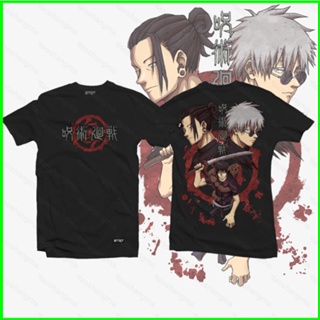 เสื้อยืดแขนสั้นลําลอง พิมพ์ลายกราฟิกอนิเมะ Jujutsu Kaisen Gojo Geto Toji แฟชั่นสําหรับผู้ชาย และผู้หญิง