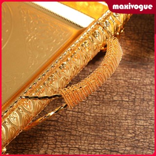 [Maxivogue] ถาดโลหะ อเนกประสงค์ สีทอง สําหรับใส่ขนมขบเคี้ยว ผลไม้ บนโต๊ะ ห้องน้ํา