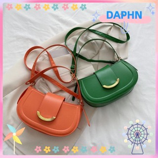 Daphs กระเป๋าสะพายไหล่ กระเป๋าถือ หนัง PU สีพื้น สไตล์เรโทร สําหรับสตรี