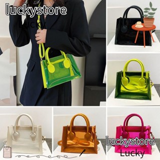 Lucky กระเป๋าสะพายไหล่ กระเป๋าถือ PVC สําหรับผู้หญิง