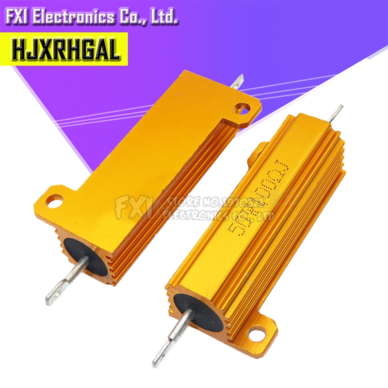 RX24 50W อลูมิเนียมโลหะกรณี Wirewound Resistor 0.01R ~ 18R 0.01R 1R 1.5R 2R 3R 4.7R 6.2R 7.5R 10R 15