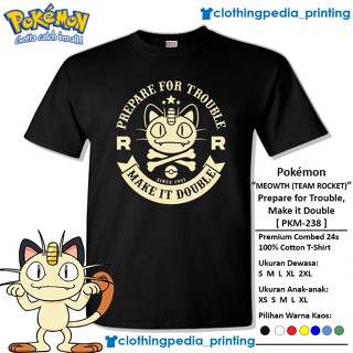 เสื้อยืดแขนสั้นเสื้อยืด พิมพ์ลาย Pokemon Meowth Team Rocket Prepare for TroubleS-5XL