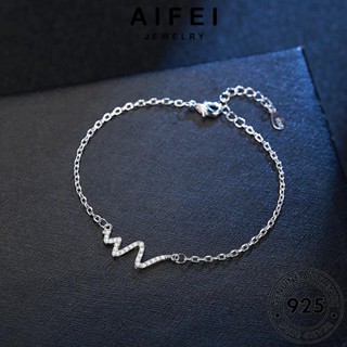 AIFEI JEWELRY แฟชั่น มอยส์ซาไนท์ไดมอนด์ Silver เครื่องประดับ กำไลข้อมือ กำไล อิเล็กโทรแกรมความรักที่สร้างสรรค์ 925 ผู้หญิง แท้ เกาหลี เงิน ต้นฉบับ ผู้หญิง เครื่องประดับ B67