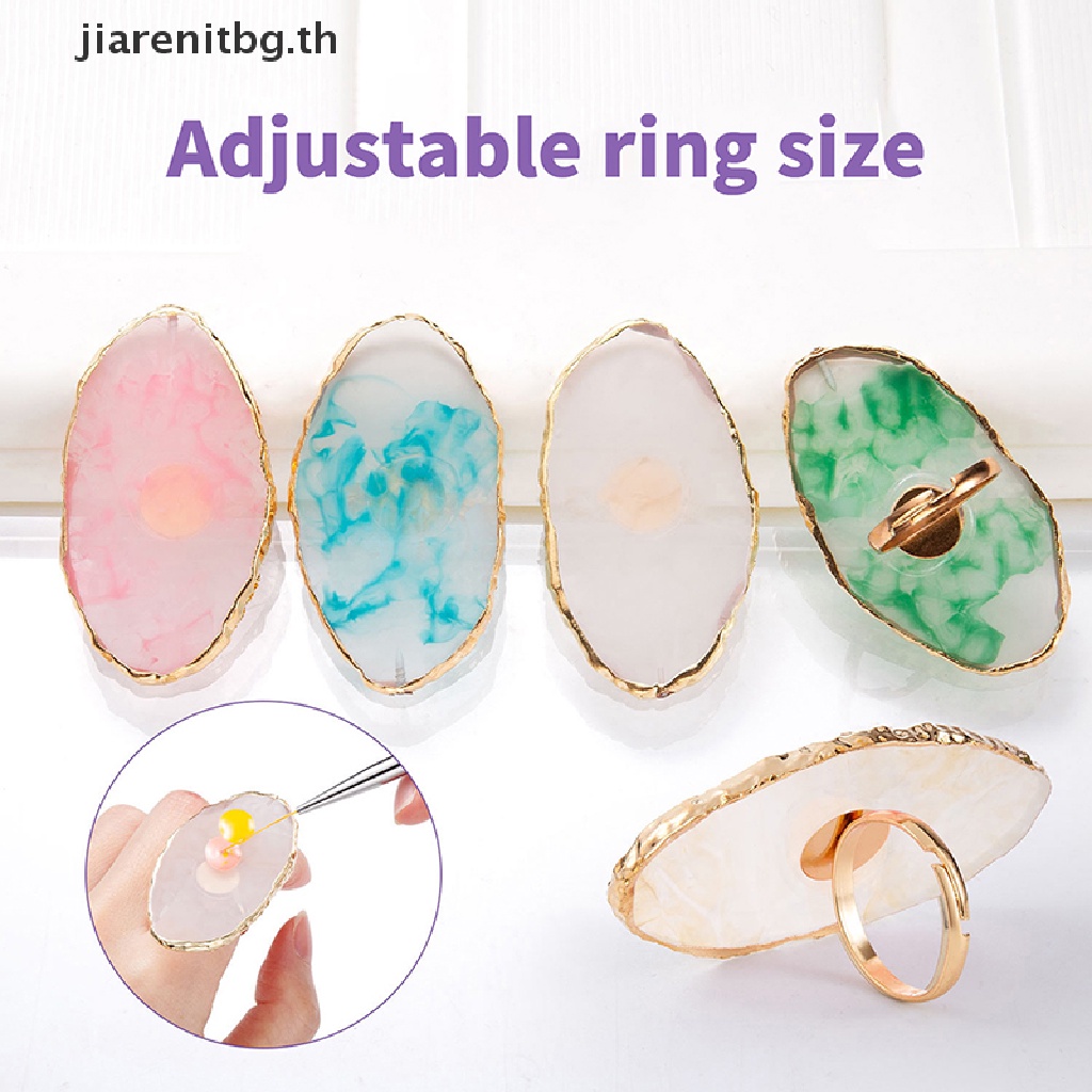 Renbg แหวนจานเรซิ่น หิน สําหรับตกแต่งเล็บ DIY 1 ชิ้น รูปที่ 3