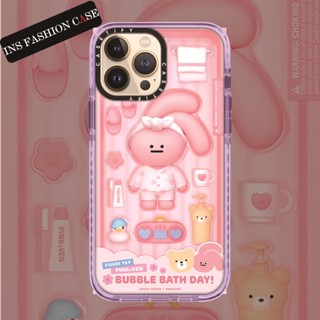 Casetify X PINK&amp;VEN BUBBLE BATH เคสโทรศัพท์มือถือแบบนิ่ม ใส กันกระแทก สีม่วง สําหรับ iPhone 14 13 12 11 Pro MAX IX XS MAX XR 6 6s 7 8 Plus