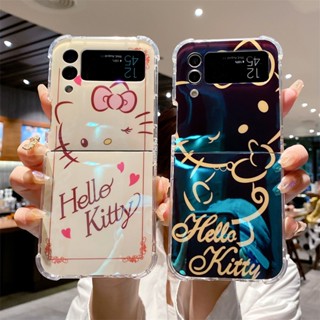 เคสโทรศัพท์มือถือ ซิลิโคนนิ่ม กันกระแทก ลายการ์ตูนน่ารัก พับได้ หรูหรา สําหรับ Samsung Galaxy Z Flip 3 4 5G Flip3 Flip4