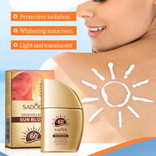 Sadoer SPF60+ ครีมกันแดด คอลลาเจนป้องกันกระดูกสีทอง 30 กรัม