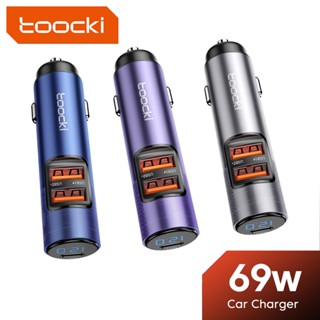 Toocki ที่ชาร์จโทรศัพท์มือถือ หน้าจอดิจิทัล 69W Type C QC4.0 PD3.0 PPS สามพอร์ต ชาร์จเร็ว สําหรับ Xiaomi Auto USB C