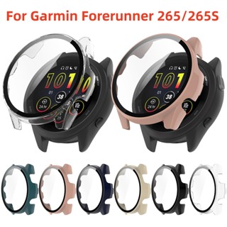 เคส PC ขอบแข็ง สําหรับ Garmin Forerunner 265 265s 965 SmartWatch กระจกนิรภัย ป้องกันเต็มจอ