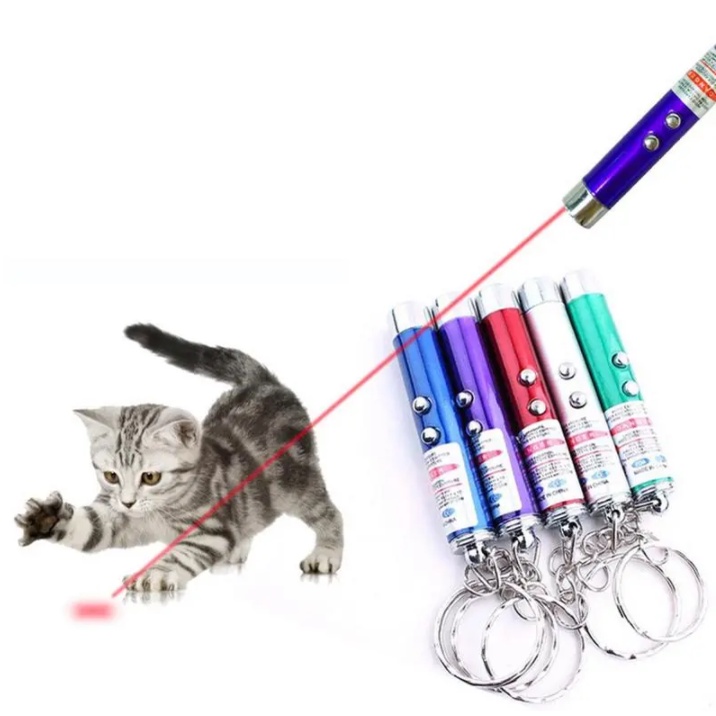 2-in-1 ปากกาไฟฉายเลเซอร์ Led สีแดง ขนาดเล็ก ของเล่นสําหรับฝึกสัตว์เลี้ยง แมว