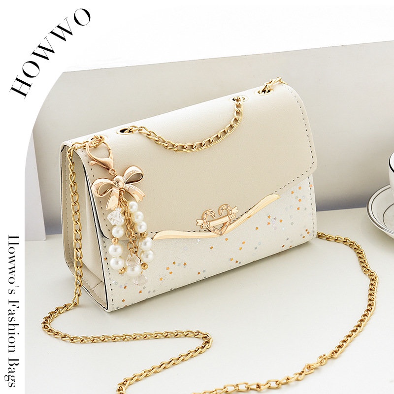 Howwo Crossbody Bag sequin single shoulder bag Korean version for women