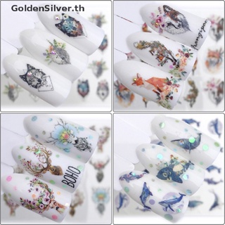 Goldensilver สติกเกอร์ ลายหมาป่า มีกาวในตัว สําหรับตกแต่งเล็บ 2 ชิ้น