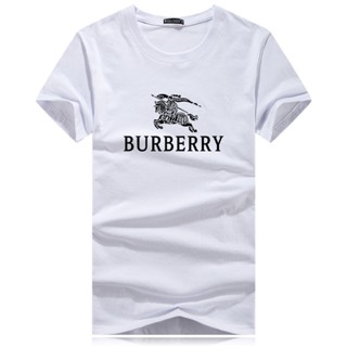 [Official]Burberry Trendy Summer T-shirt Youth Print Mens Half Sleeve Shirt Large Elastic Cotton Indian Head