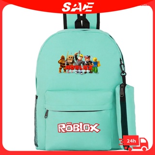 Roblox กระเป๋าเป้สะพายหลัง พิมพ์ลาย + กระเป๋าดินสอ กระเป๋านักเรียน ลําลอง สองชิ้น สําหรับวัยรุ่น กระเป๋าเป้สะพายหลัง กระเป๋านักเรียน