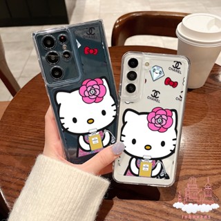 เคสซิลิโคนนิ่ม ลายคิตตี้ กันกระแทก สําหรับ Samsung Galaxy S23 Ultra S22 FE S21 S20 Plus A30 A03 Core