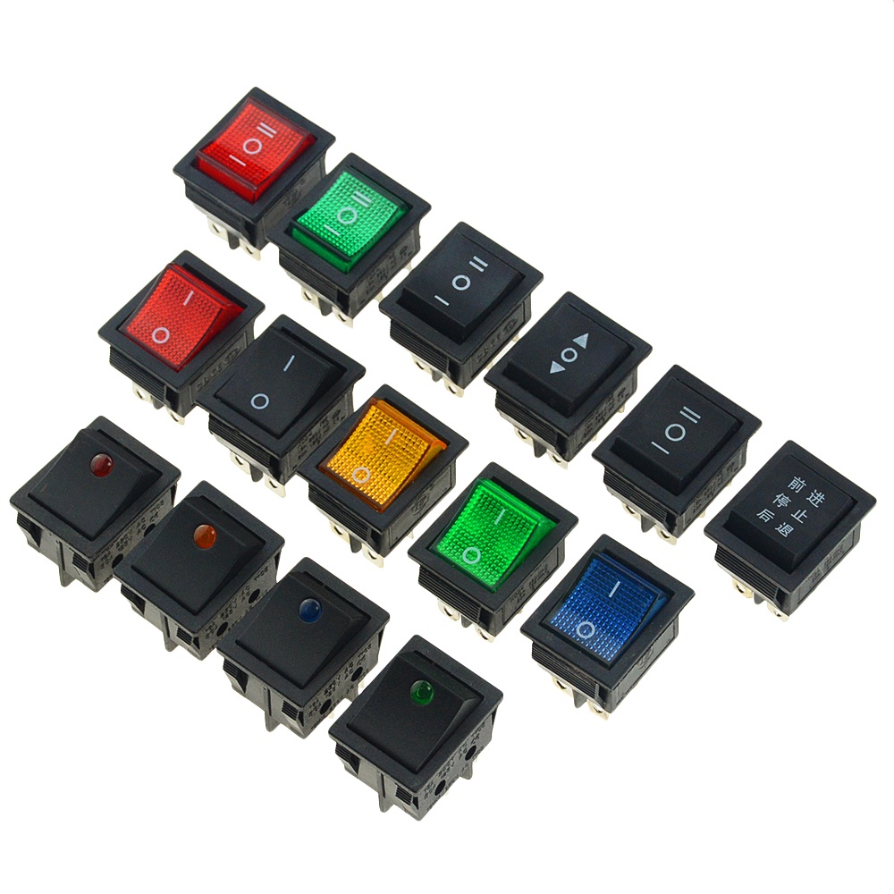 1 ชิ้น KCD4 สวิตช์โยกสวิตช์ไฟ 2 ตําแหน่ง 3 ตําแหน่งสวิตช์อุปกรณ์ไฟฟ้า 16A 250VAC / 20A 125VAC ON-OFF 31X 25 มม