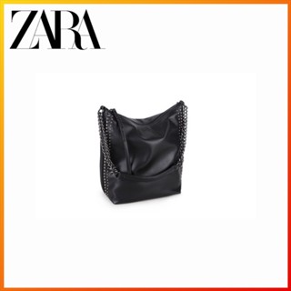 Zara กระเป๋าสะพายไหล่ ทรงบักเก็ต ขนาดใหญ่ จุของได้เยอะ เข้ากับทุกการแต่งกาย สําหรับผู้หญิง