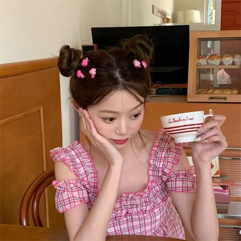 กิ๊บติดผม รูปหัวใจ สีชมพู สไตล์เกาหลี สวยงาม เหมาะกับของขวัญวันเกิด สําหรับนักเรียนผู้หญิง