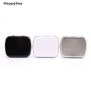 &lt;Happybay&gt; ชุดกล่องโลหะเปล่า ขนาดเล็ก สีเงิน สีดํา สําหรับเก็บกุญแจ ลูกอม ลดราคา