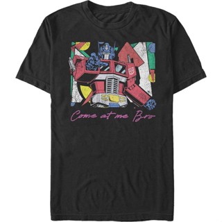 sadasOptimus Prime Come At Me Bro Transformers T-Shirt เสื้อเชิ้ตชาย เสื้อคนอ้วน