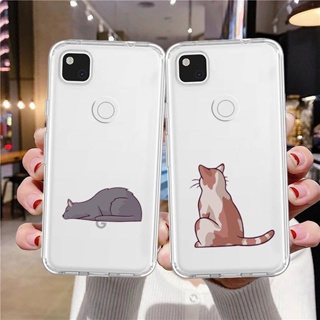 เคสโทรศัพท์มือถือแบบนิ่ม ใส กันกระแทก ลายแมวน่ารัก สําหรับ Google Pixel 7 7a 6 Pro 5a 4 3a 3 2 XL