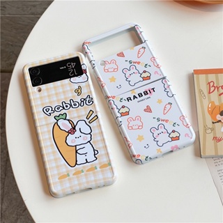 เคสมือถือ แบบแข็ง ลายการ์ตูนกระต่าย กันกระแทก สําหรับ Samsung Galaxy Z Flip 4 Z Flip 3 5G