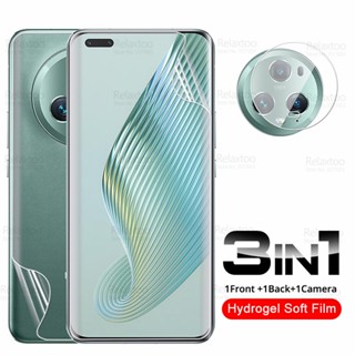 3in1 ฟิล์มไฮโดรเจลนิ่ม กันรอยหน้าจอกล้อง หน้า หลัง สําหรับ Honor Magic5 Pro 5G Xonor Magic 5 Pro 5Pro PGT-AN10