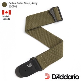 DAddario® 50CT02 Cotton Guitar Strap สายสะพายกีตาร์ ทำจากผ้าฝ้าย ปรับความยาวได้ 35 - 59.5 นิ้ว สำหรับกีตาร์โปร่ง, ไฟฟ้า, เบส ** Made in Canada **