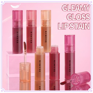 Kimuse ลิปสติก ลิปกลอส เนื้อลิขวิด แบบใส ให้ความชุ่มชื้น 9 สี