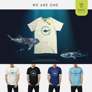 (พร้อมส่ง) เสื้อยืดผู้ใหญ่ เสื้อยืดครอบครัว รุ่น Basic ลายวาฬ we are one ผ้าคอตตอน 100%  by Acts of Green