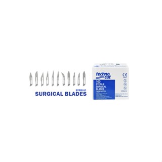 มีด ใบมีดผ่าตัดสแตนเลส Surgical Blades ใบมีดสเตอไรด์ (Techno cut) ผ่านความร้อน ผลิตจากสแตนเลส คุณภาพสูง 1 กล่อง 100 ชิ้น