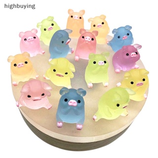 [highbuying] ใหม่ พร้อมส่ง ลูกหมูเรซิ่นเรืองแสง ขนาดเล็ก สําหรับตกแต่งบ้าน รถยนต์ DIY 1 5 ชิ้น