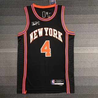 เสื้อกีฬาบาสเก็ตบอล NBA Jersey York Knicks สไตล์คลาสสิก สําหรับผู้ชาย #เสื้อกีฬาแขนสั้น ลายทีม Derrick Rose 4 Dri-Fit Swingman สีดํา ครบรอบ 75 ปี 961439