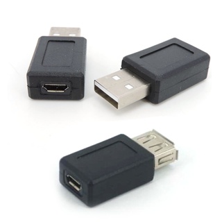 อะแดปเตอร์ปลั๊กแปลง USB 2.0 Type A ตัวผู้ ตัวเมีย เป็น Micro USB B ตัวเมีย สีดํา q1