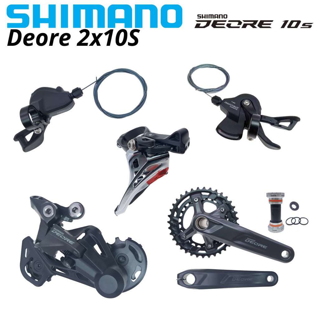 SHIMANO DEORE M4100 M5100 10s Group 2x10s SL-M4100 SHIFT LEVER ขวาซ้ายคู่ 10v RD-M4120 SGS FD-M4100-