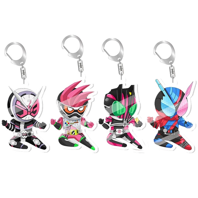 พวงกุญแจคอสเพลย์ จี้อะคริลิค รูปหน้ากาก Kamen Rider น่ารัก สองด้าน สําหรับผู้หญิง และผู้ชาย