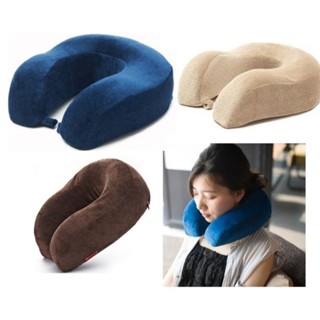 หมอนรองคอ เพื่อสุขภาพกันปวดเมื่อย พร้อมกระดุม Neck Pillow Travel Pillow หมอนรองคอในรถ