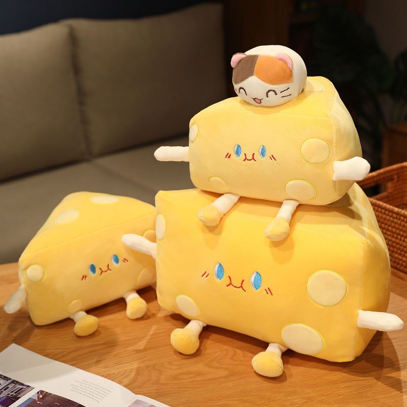 หมอนนุ่มตุ๊กตาน่ารักการ์ตูนชีสเค้กรูปร่างตุ๊กตาของขวัญวันเกิด