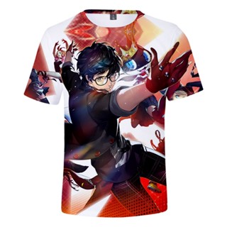 เสื้อยืด ลายการ์ตูนอนิเมะ Persona 5 สไตล์ฮาราจูกุ