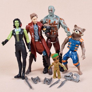 ฟิกเกอร์ Marvel Legends Guardians Of The Galaxy Star-lord Groot Gamora Rocket Raccoon Drax ขนาด 17 ซม. ของเล่นสําหรับเด็ก 5 ชิ้น ต่อชุด