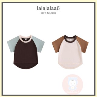 Laa6- เสื้อคอกลม แขนสั้น สีตัดกัน ลําลอง เหมาะกับฤดูร้อน สําหรับเด็กผู้ชาย