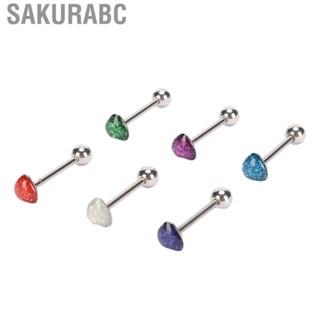 Sakurabc Tongue Piercing Kit  Tongue Ring Kit Safe 6PCS Simple Heart Shape Beautiful  for Tongue