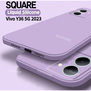 เคสโทรศัพท์ ซิลิโคนนิ่ม ทรงสี่เหลี่ยม กันกระแทก แฟชั่น สําหรับ Vivo Y36 5G 2023 Y35 Y16 Y22 Y22s VivoY36