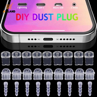 ปลั๊กกันฝุ่น DIY / ที่อุดฝุ่น สีขาวใส สีดํา / ปลั๊กพอร์ตชาร์จ ฝาปิดป้องกัน / อุปกรณ์จี้โทรศัพท์มือถือ