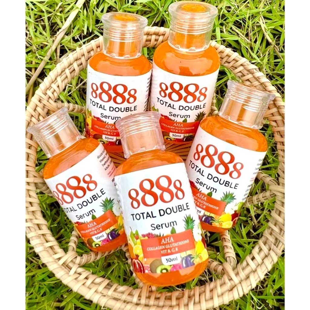 8888 Total Double Serum AHA Collagen Glutathione Vit B , C , E 30 ml เซรั่มเปิดผิวขาว x10