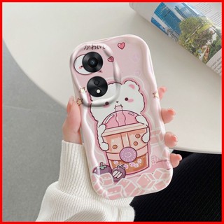 เคส OPPO A78 5G เคสOPPO A78 5G เคสโทรศัพท์มือถือ tpu ลายการ์ตูนหมีชานมน่ารัก สําหรับ XXNY